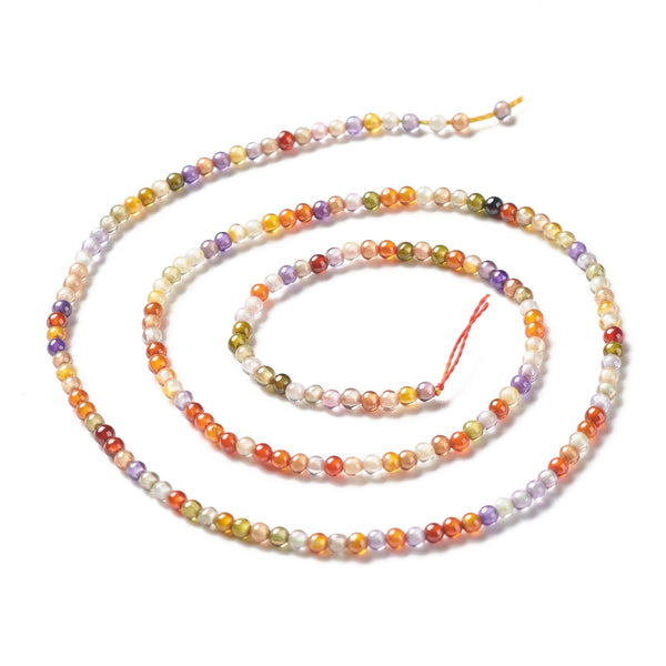 Multi Cubic Zirconia Round Beads - 2mm