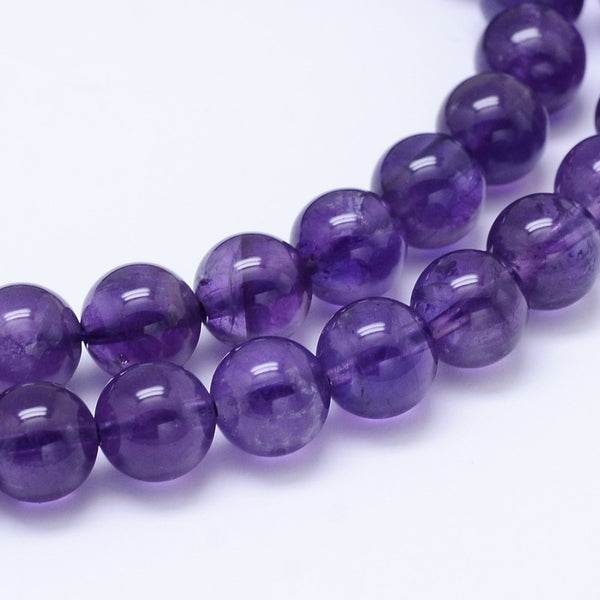 Dark Amethyst Semi-Precious Grade AB+ Round Beads - 6mm