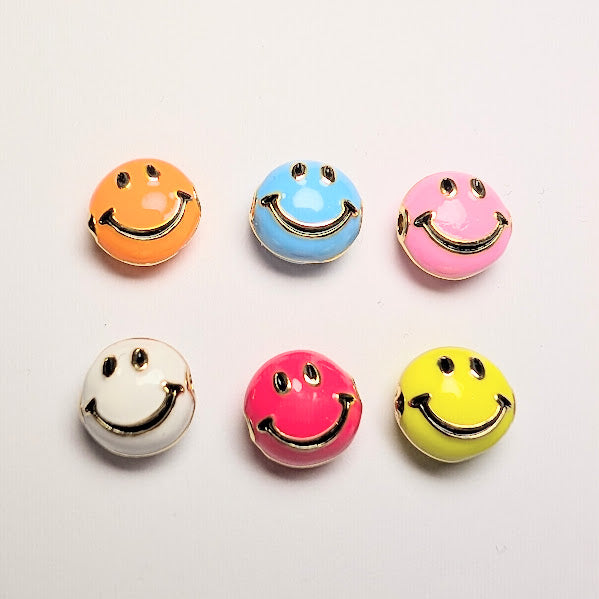 Enamel Smiley Face Beads