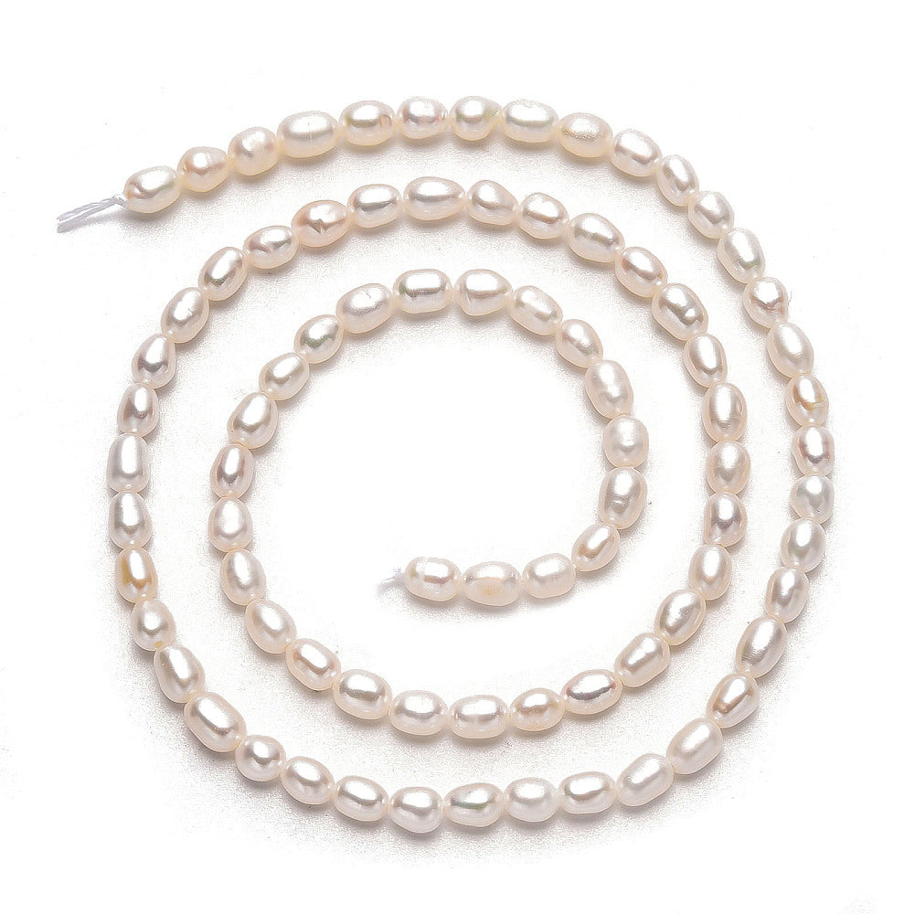 Freshwater Oval Pearl Beads 3mm