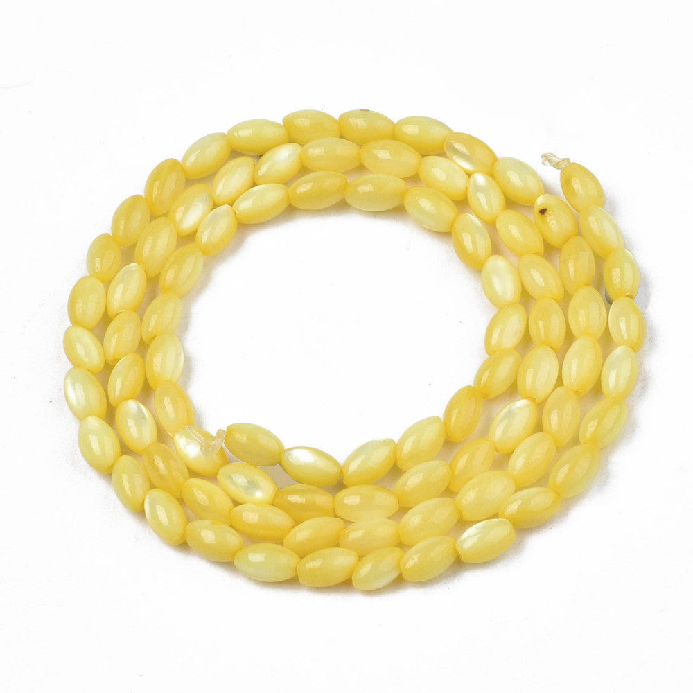 Freshwater Dyed Shell Beads  - Yellow