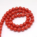 Jade Semi-Precious Dyed Round Orange/Red Beads - 8mm