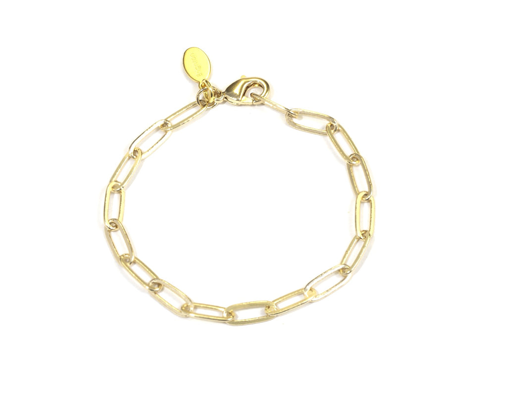 Paperclip Chain Bracelet, Fine, Gold Plated