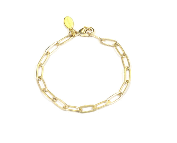 Paperclip Chain Bracelet, Fine, Gold Plated