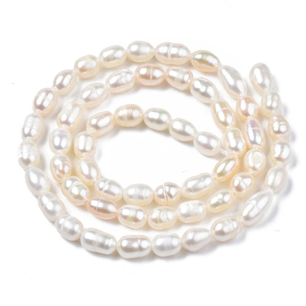 Natural Freshwater Pearl Beads Rice Shape 100% Real Pearls Bead