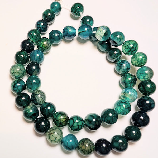 Agate Beads - 8mm Round - Green