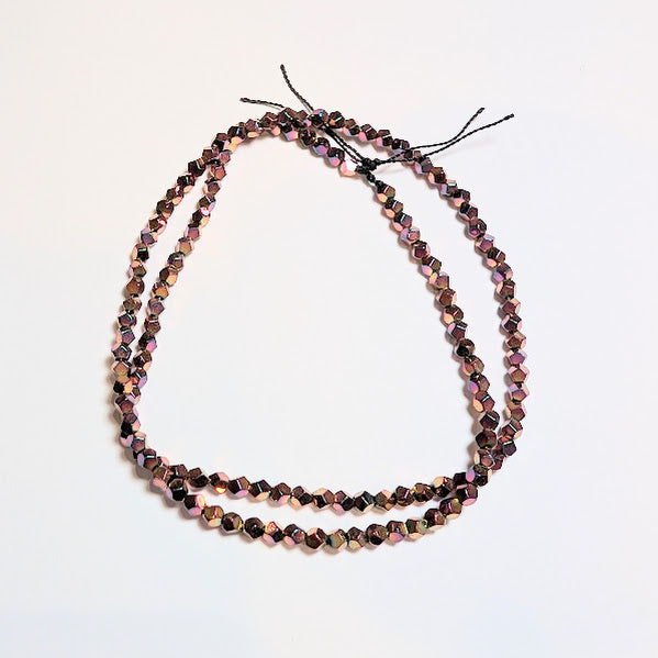 Pink Rainbow Hexagonal Hematite Beads