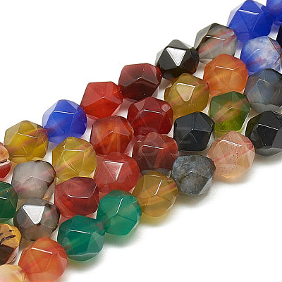 Hexagon Shape Mixed Agate Bead