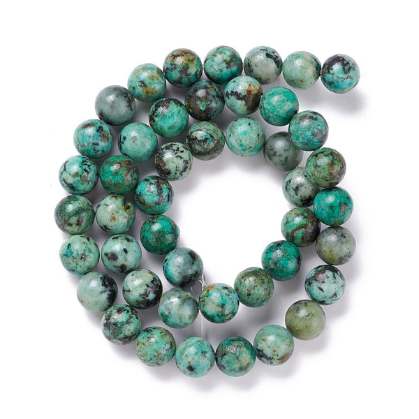 African Turquoise Semi Precious (Jasper) Round Beads - 8mm