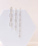 Paperclip Chain Earrings, Medium, Silver Plated