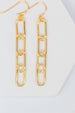 Paperclip Chain Earrings, Medium, Gold Plated