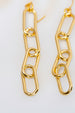 Paperclip Chain Earrings, Chunky, Gold Plated