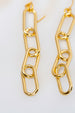 Paperclip Chain Earrings, Chunky, Gold Plated