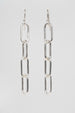 Paperclip Chain Earrings, Fine, Silver Plated