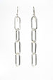 Paperclip Chain Earrings, Chunky, Silver Plated