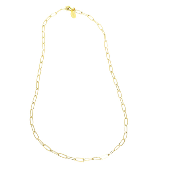 Paperclip Chain Necklace, Fine, Gold Plated