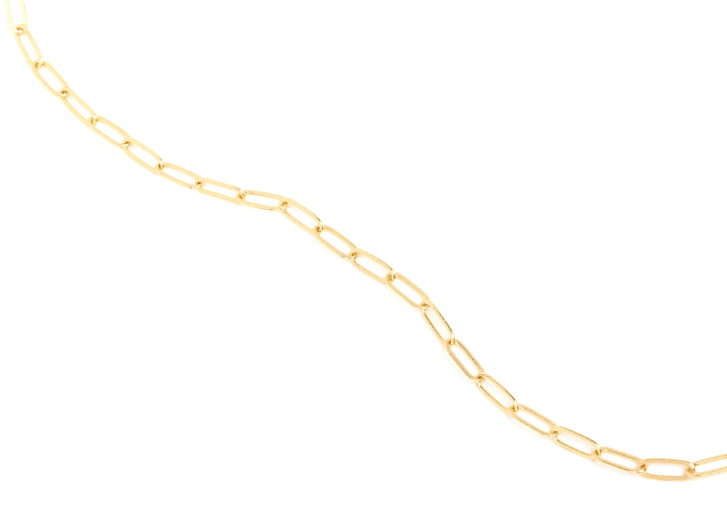 Paperclip Chain Necklace, Fine, Gold Plated