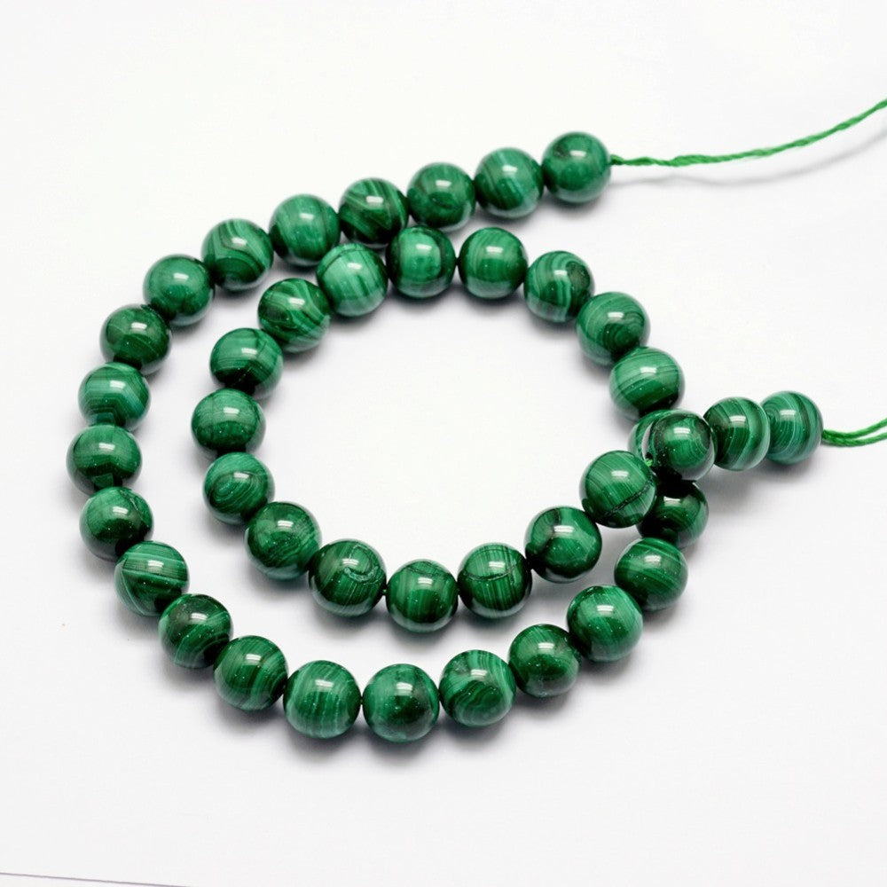 Malachite Semi-precious Round Beads - 8mm
