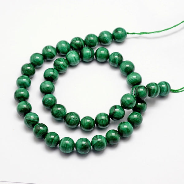 Malachite Semi-precious Round Beads - 8mm