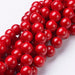 Mashan Jade Semi-Precious Dyed Red Round Beads - 10mm