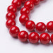 Mashan Jade Semi-Precious Dyed Red Round Beads - 10mm