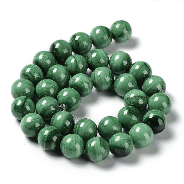 Malachite Semi-Precious Round Beads, Grade AA - 3mm