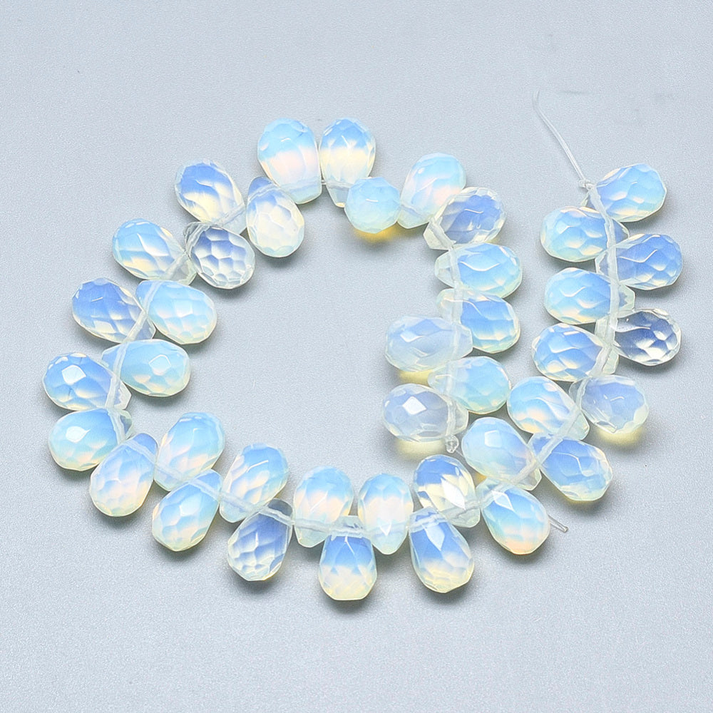 Opalite Faceted Teardrop Beads (40pcs per strand)