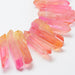 Quartz Crystal Dyed Violet/Pink Faceted Nugget Beads