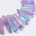 Quartz Crystal Dyed Violet/Pink Faceted Nugget Beads