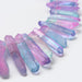 Quartz Crystal Dyed Green/Pink Faceted Nugget Beads