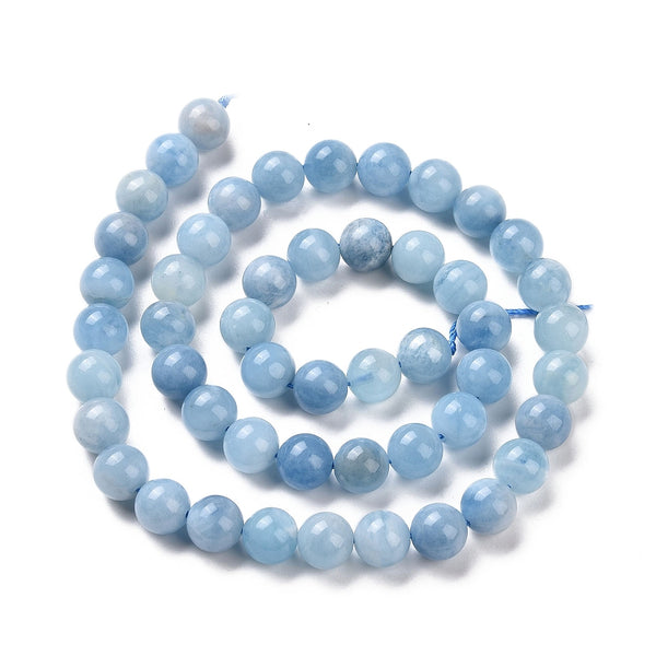 Aquamarine Semi-precious Round Beads, Grade AB - 8mm