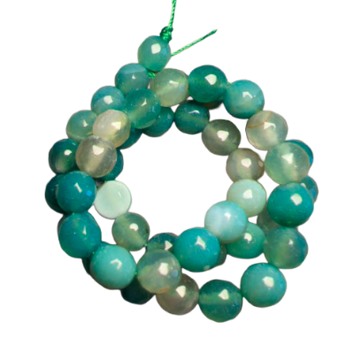 Agate Beads - 8mm Round - Sea Green