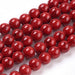 Synthetic Turquoise Round Beads Dyed Red - 8mm