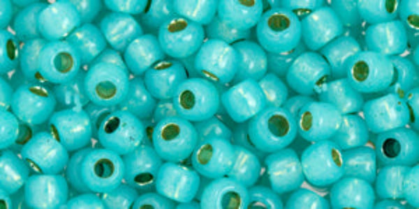 Permafinish Translucent Silver-Lined Teal Seed Beads – SIZE 6 / 10g