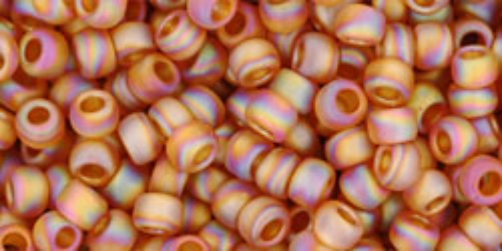 Transparent Rainbow Frosted Dark Topaz Seed Beads – SIZE 8 / 10g
