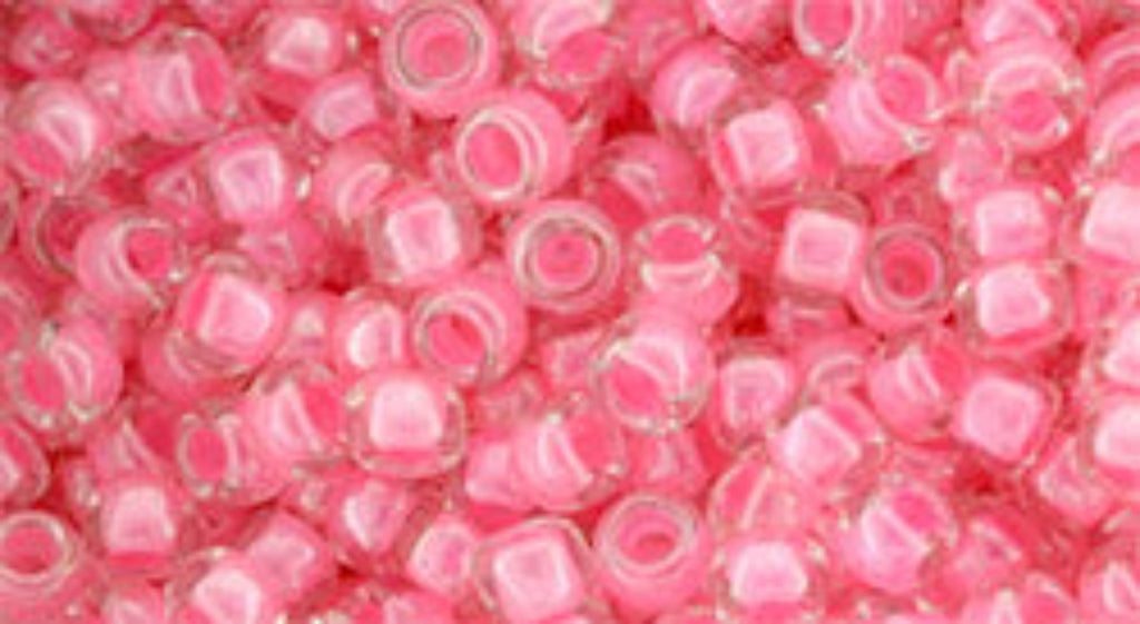Inside Colour Crystal/Ballerina Pink Lined Seed Beads – SIZE 8 / 10g
