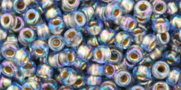 Gold Lined Rainbow Light Sapphire Seed Beads – SIZE 8 / 10g