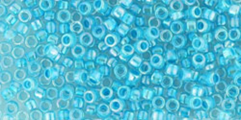 Inside Colour Rainbow Crystal/Blue Turquoise Treasure Seed Beads – SIZE 11 / 5g
