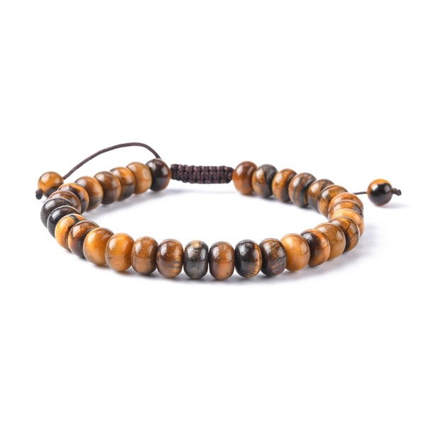 Adjustable Natural Tiger Eye Braided Bead Bracelets