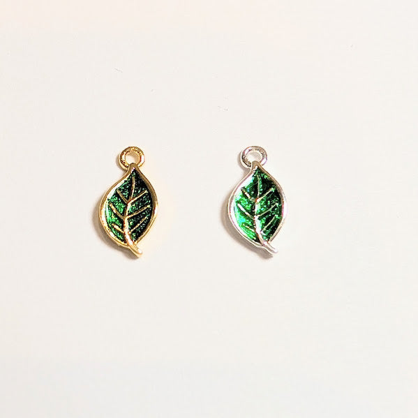 Tiny Leaf Charm - Gold & Silver