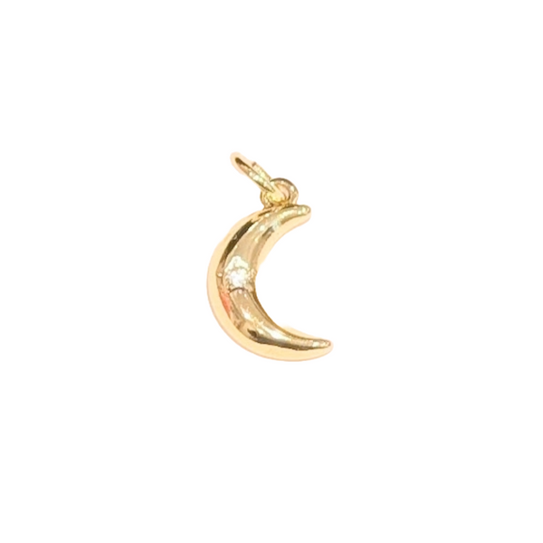 Gold Moon Charm with diamante