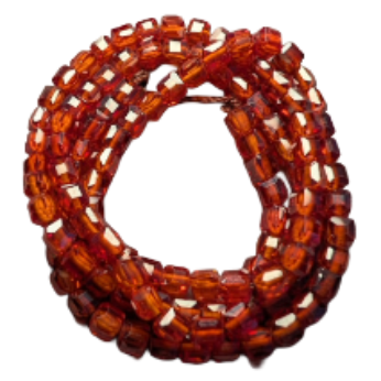 Amber Cube Cubic Zirconia Beads - 4mm