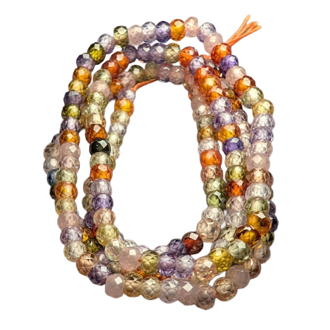 Multi Cubic Zirconia Rondel Beads - 2mm x 3mm