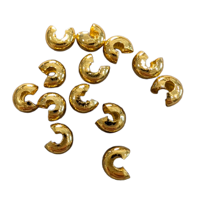 7.5mm Gold Crimp Covers (10pcs)