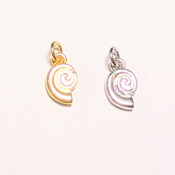 Ammonite Charm -Silver & Gold