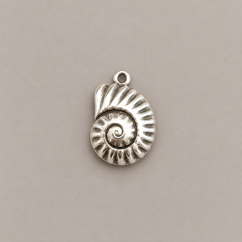 Silver Ammonite Shell Charm