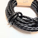 Black Woven Leather Cord (Plaited) – 3mm (2 meters)
