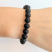 Black Matte Agate Elasticated Bracelet 8mm