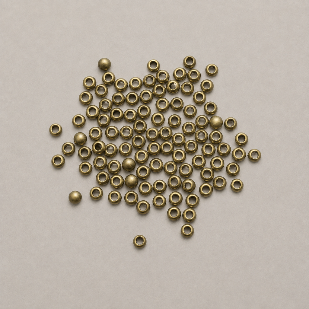 Brass Bead Crimps – Size 3 (30pcs)