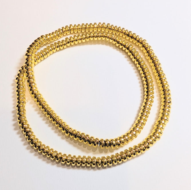 Gold Plated Hematite Disc Beads